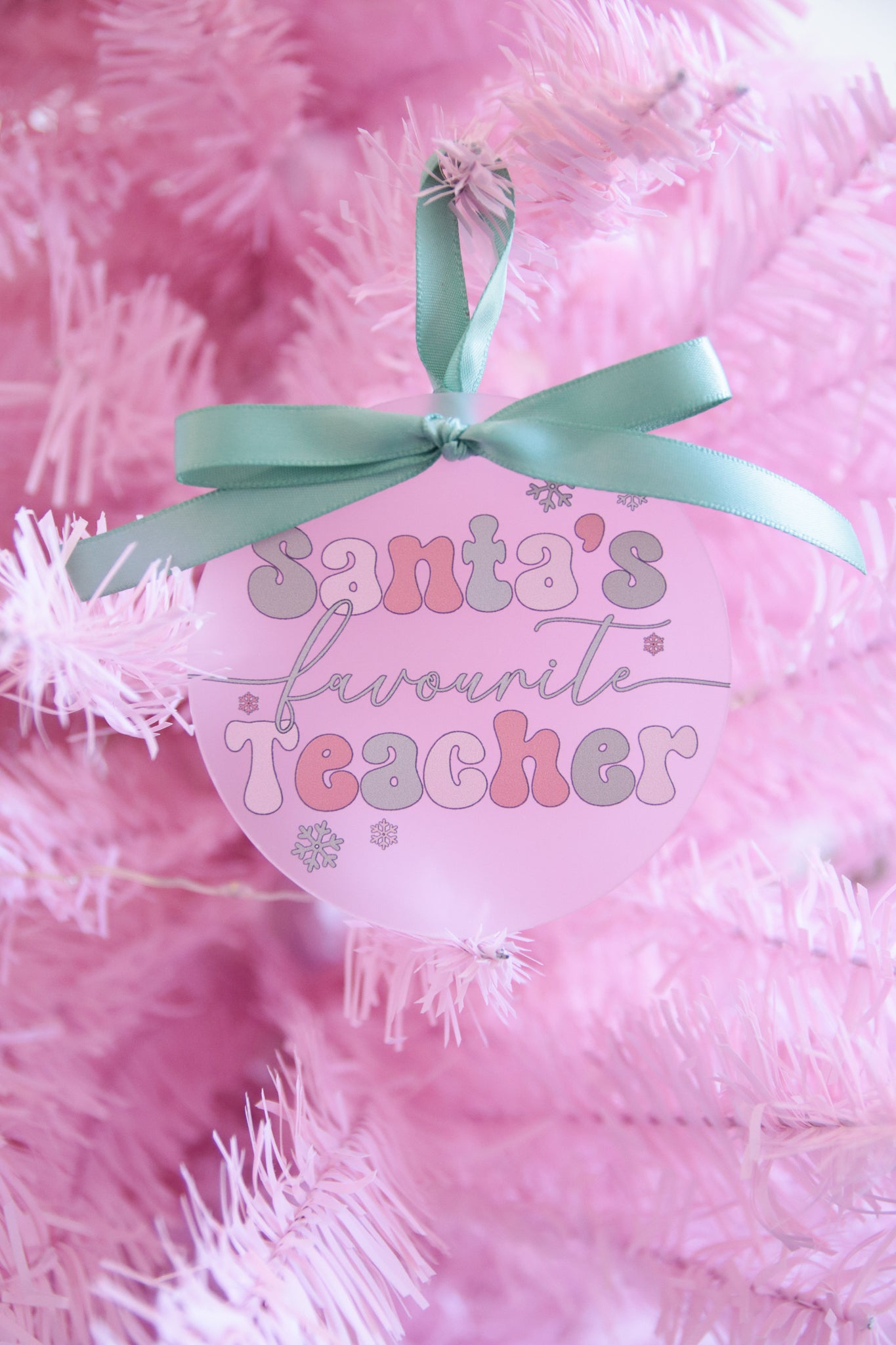 Santa's Favourite Teacher Christmas Ornament